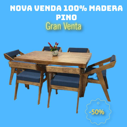 Comedor Clásico 6S Pino